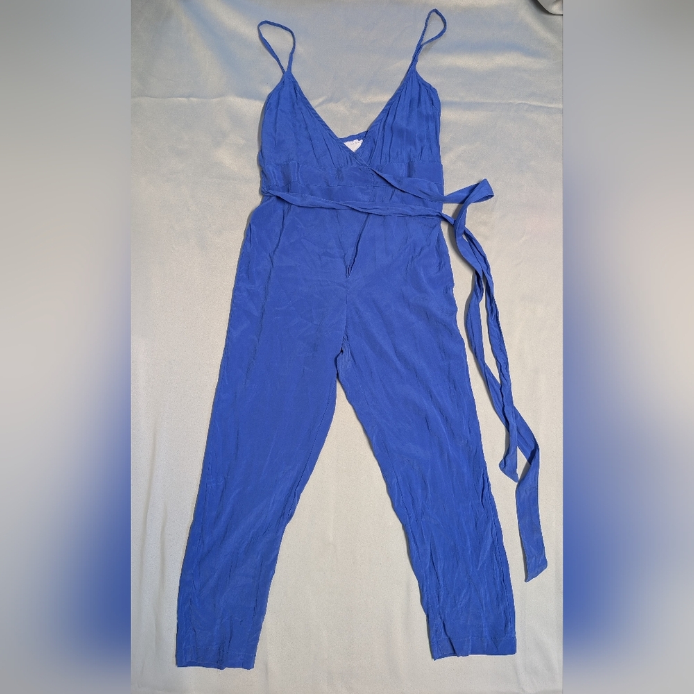 Acacia Silk Women's Jumpsuit In Cobalt Blue Size Small